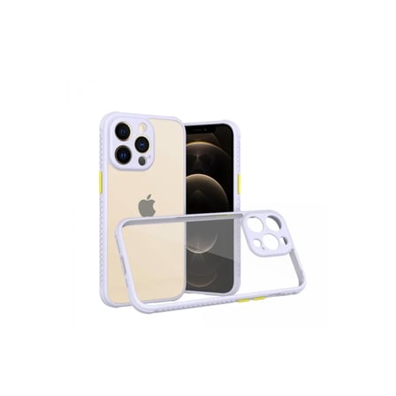 Newface Apple iPhone 13 Pro Kılıf Miami Şeffaf Silikon - Lila