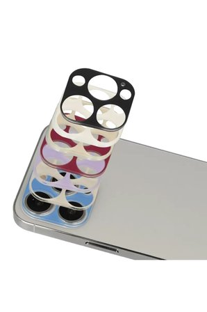 Newface Apple iPhone 13 Pro Max Rainbow Kamera Lens Koruma Cam - Mavi