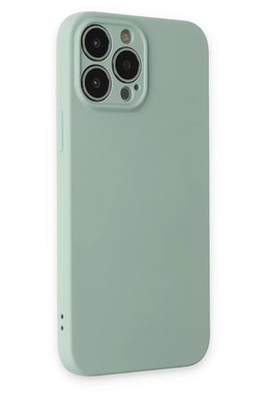 Newface Apple iPhone 13 Pro Max Kılıf Nano içi Kadife Silikon - Su Yeşili