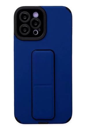 Newface Apple iPhone 12 Pro Max Kılıf Mega Standlı Silikon - Mavi