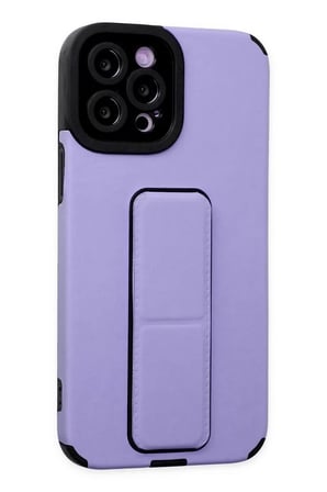 Newface Apple iPhone 12 Pro Max Kılıf Mega Standlı Silikon - Lila