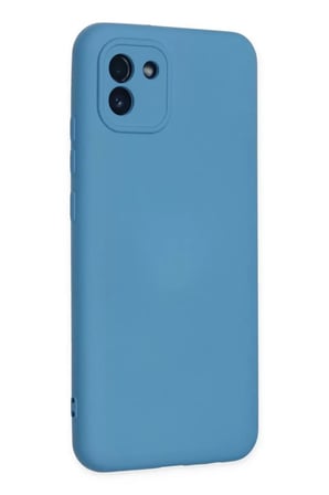 Newface Samsung Galaxy A03 Kılıf Nano içi Kadife Silikon - Mavi
