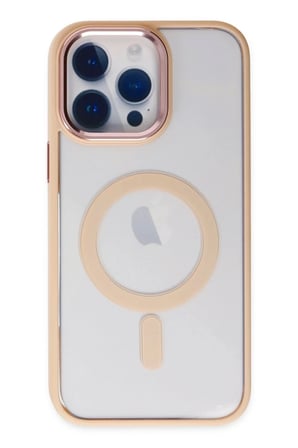 Newface Apple iPhone 14 Pro Kılıf Room Magneticsafe Silikon - Pudra