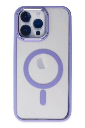 Newface Apple iPhone 14 Pro Max Kılıf Room Magneticsafe Silikon - Lila