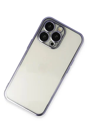 Newface Apple iPhone 14 Pro Max Kılıf Razer Lensli Silikon - Mor
