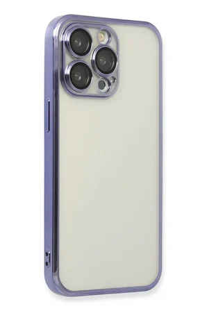 Newface Apple iPhone 14 Pro Max Kılıf Razer Lensli Silikon - Mor