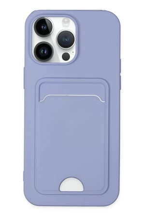 Newface Apple iPhone 14 Pro Kılıf Kelvin Kartvizitli Silikon - Lila