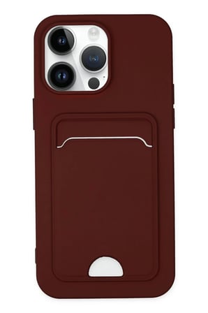Newface Apple iPhone 14 Pro Kılıf Kelvin Kartvizitli Silikon - Bordo