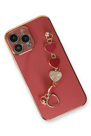 Newface Apple iPhone 14 Pro Kılıf Esila Silikon - Kırmızı