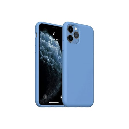 Newface Apple iPhone 11 Pro Max Kılıf Nano içi Kadife Silikon - Mavi