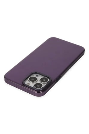 Newface Apple iPhone 13 Pro Max Kılıf Anka PC Sert Metal Kapak - Mor