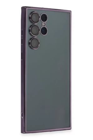 Newface Samsung Galaxy S22 Ultra Kılıf Razer Lensli Silikon - Mor
