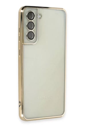Newface Samsung Galaxy S21 FE Kılıf Razer Lensli Silikon - Gold