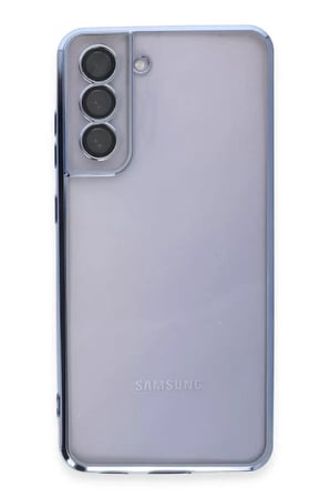 Newface Samsung Galaxy S21 FE Kılıf Razer Lensli Silikon - Açık Mavi