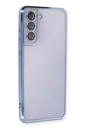 Newface Samsung Galaxy S21 FE Kılıf Razer Lensli Silikon - Açık Mavi