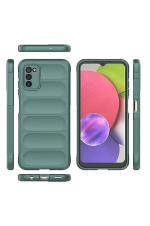 Newface Samsung Galaxy A03S Kılıf Optimum Silikon - Koyu Yeşil
