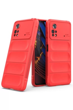 Newface Xiaomi Poco X4 Pro 5G Kılıf Optimum Silikon - Kırmızı
