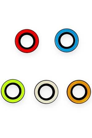 Newface Apple iPhone 12 Pro Max Neon Fosforlu Kamera Lens - Turuncu