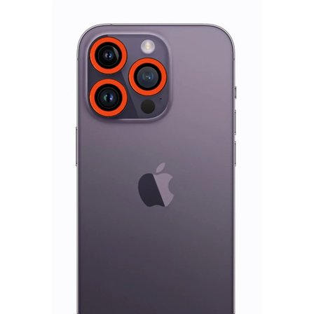 Newface Apple iPhone 12 Pro Max Neon Fosforlu Kamera Lens - Turuncu