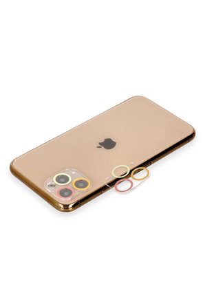 Newface Apple iPhone 11 Pro Renkli Kamera Lens Koruma Cam - Turuncu-Kırmızı