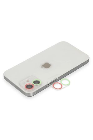 Newface Apple iPhone 12 Renkli Kamera Lens Koruma Cam - Yeşil-Pembe