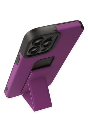 Newface Apple iPhone 12 Pro Max Kılıf Mega Standlı Silikon - Mor