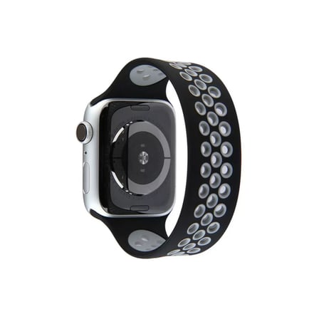 Newface Apple Watch 38mm Ayarlı Delikli Silikon Kordon - Siyah-Gri