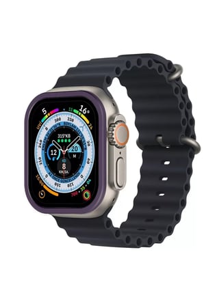 Newface Apple Watch Ultra 49mm Alüminyum Kasa Cam Ekran Koruyucu - Mor