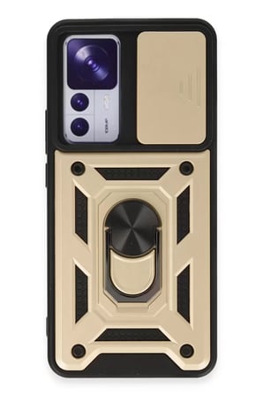 Newface Xiaomi Mi 12T Pro Kılıf Pars Lens Yüzüklü Silikon - Gold
