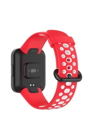 Newface Xiaomi Redmi Watch 2 Spor Delikli Kordon - Kırmızı-Beyaz