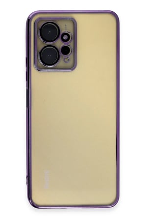 Newface Xiaomi Redmi Note 12 4G Kılıf Razer Lensli Silikon - Mor