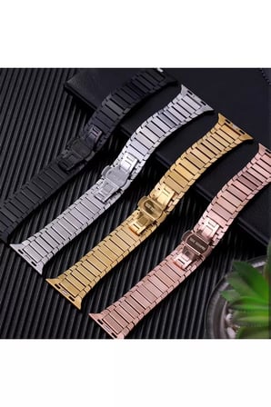 Newface Apple Watch 38mm KR413 Fine Steel Kordon - Siyah