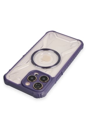 Newface Apple iPhone 12 Pro Max Kılıf Prag Magneticsafe Kapak - Derin Mor