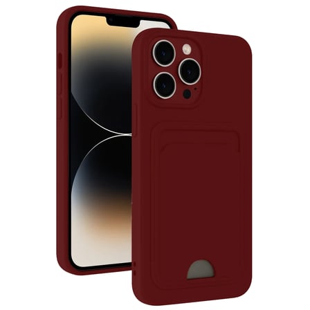 Newface Apple iPhone 15 Pro Kılıf Kelvin Kartvizitli Silikon - Bordo