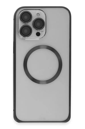 Joko Apple iPhone 15 Pro Max Kılıf Metal Bumper Magneticsafe Kapak - Siyah