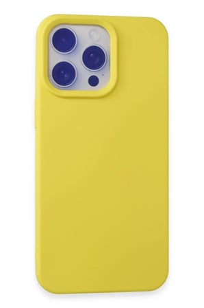Newface Apple iPhone 15 Pro Max Kılıf Nano içi Kadife Silikon - Sarı