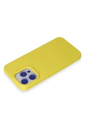 Newface Apple iPhone 15 Pro Max Kılıf Nano içi Kadife Silikon - Sarı