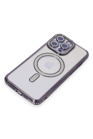 Newface Apple iPhone 15 Pro Max Kılıf Joke Simli Magneticsafe Kılıf - Derin Mor