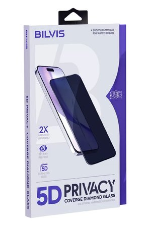 Newface Apple iPhone 15 Bilvis 5D Privacy Diamond Hayalet Cam Ekran Koruyucu