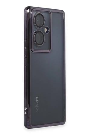 Newface Vivo V29 Lite Kılıf Razer Lensli Silikon - Mor