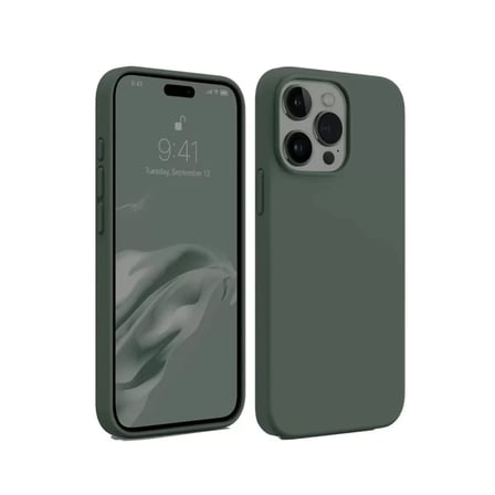 Newface Apple iPhone 15 Pro Kılıf First Silikon - Koyu Yeşil
