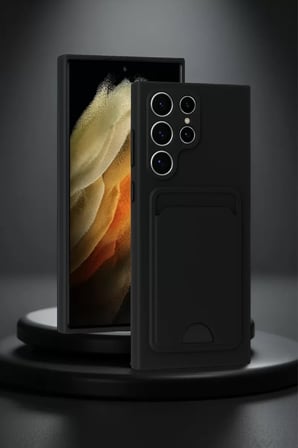 Newface Samsung Galaxy S24 Ultra Kılıf Kelvin Kartvizitli Silikon - Mavi