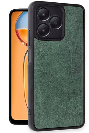Newface Realme Note 50 4G Kılıf Aras Deri Kapak - Koyu Yeşil