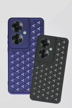 Newface Oppo Reno 11F Kılıf Petek Silikon Kapak - Kırmızı