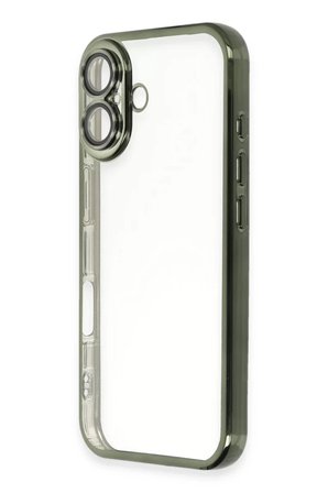 Newface Apple iPhone 16 Plus Kılıf Razer Lensli Silikon - Yeşil