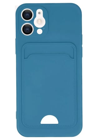 Newface Apple iPhone 12 Kılıf Kelvin Kartvizitli Silikon - Mavi