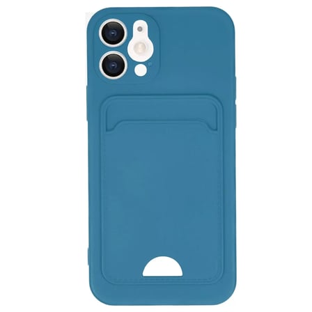 Newface Apple iPhone 12 Kılıf Kelvin Kartvizitli Silikon - Mavi