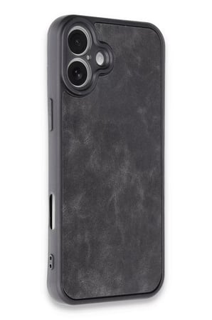 Newface Apple iPhone 16 Plus Kılıf Aras Deri Kapak - Siyah