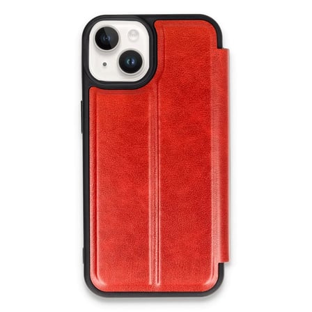 Newface Apple iPhone 14 Kılıf Flip Cover - Kırmızı