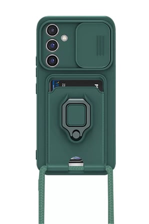 Newface Samsung Galaxy A26 Kılıf Zuma Kartvizitli Yüzüklü Silikon - Yeşil
